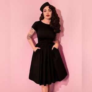 Vixen by Micheline Pitt Classic Black Midi Dress